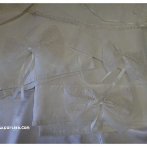 Embroidered Luxurious Ecrou Girls Baptism Set -Lathopana