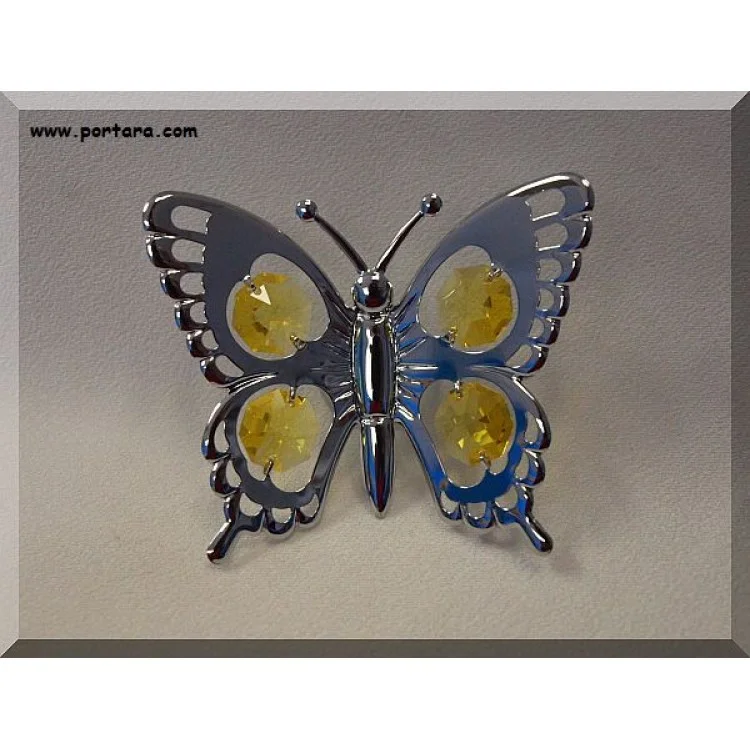 Butterfly Chrome Plated with Austrian Crystals Favor Gift Idea - Image 4