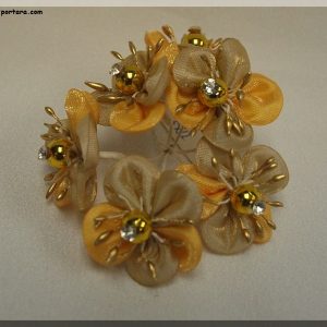 Golden Silk Flowers with Pearl Centers