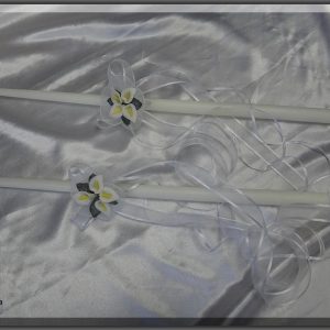 Lilies with Leaves Wedding Candles ~ Lambades Gamou