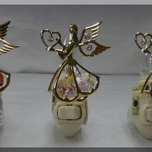 Light Blue or Pink or Red Angel Night Lights with Swarovski Crystals