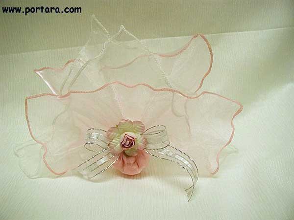 Light Pink Wired Organza Bomboniere Favor Idea