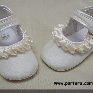 Pearl White Silk Fashion Christening Shoes for Your Baby Girl
