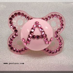 Light Pink Pacifier with Swarovski AB Crystals