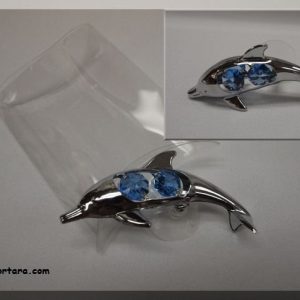 Dolphin Chrome Plated with Austrian Crystals Gift Favor Idea