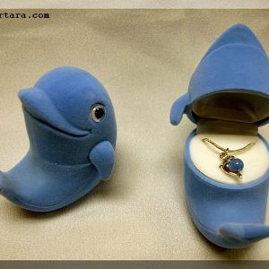 Dolphin Pendant Inside Velour Dolphin Box