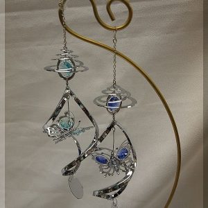 Butterfly with Austrian Swarovki Crystals Spiral Hanging Ornament