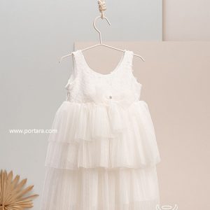Paeonia Christening Dress in Ivory Off White