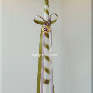 Gold Plated Keychain with Purple Austrian Crystal ~ Easter Candle ~