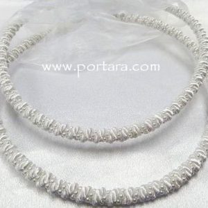 Adorable White Embroidered Wedding Crowns Stephana with Pearls