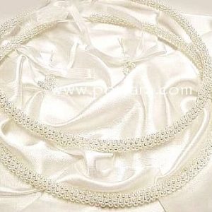 Blushing White Pearls Simplicity Wedding Crowns