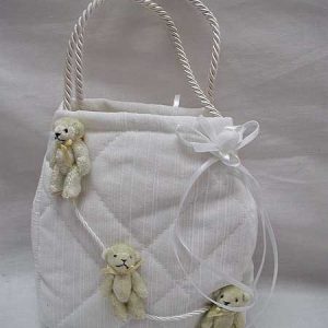 Cute White Anointing Oil Baptismal Basket - Unisex