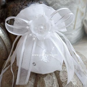 White or Ivory Embroidered Bomboniera