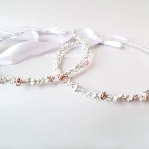 Gorgeous Light Pink Sculpted Roses ~ Orthodox Wedding Crowns ~ Stephana