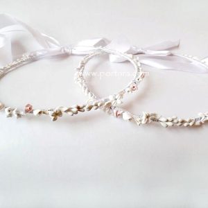 Gorgeous Light Pink Sculpted Roses and White Jasmine Flowers~ Orthodox Wedding Crowns ~ Stephana