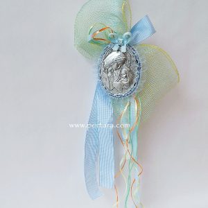 Baby Blue Silver Plated Icon ~ Easter Candle ~ Lambatha