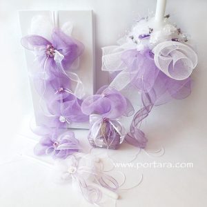 Lavander Lily Christening Baptism Discounted Set