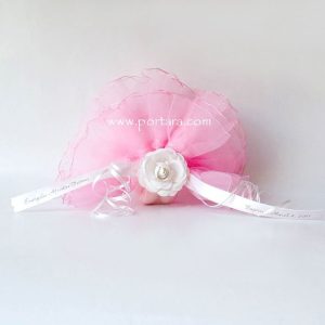 Fancy Organdy Circles with Thin Satin Ruffle Edges Bomboniere