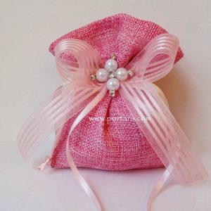 Linen and Pearls Christening Favors