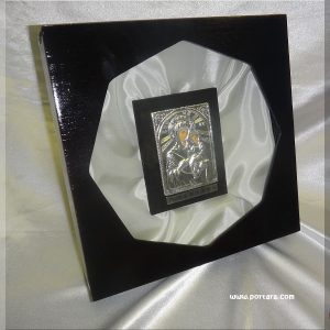 Silver Beauty on Dark Wood Wedding Crown Case ~ Stefanothiki