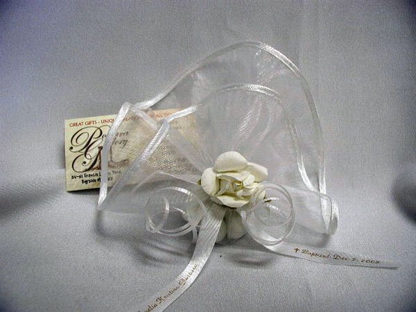 White Organdy Favor with Satin Edge
